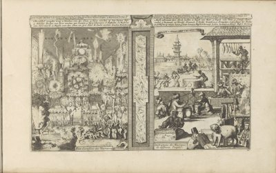 Vuurwerk en muziek door Romeyn de Hooghe