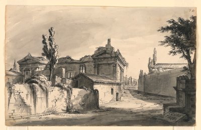 Decorontwerp, antieke gebouwen door Romolo Achille Liverani