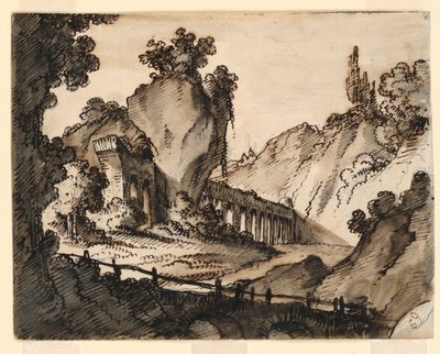 Toneelontwerp, Aquaduct door Romolo Achille Liverani