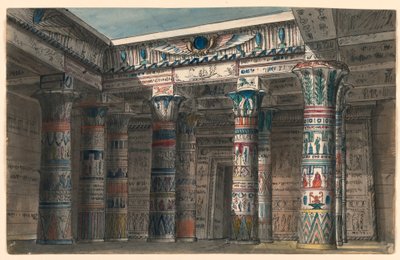 Toneelontwerp, Egyptische Binnenplaats door Romolo Achille Liverani