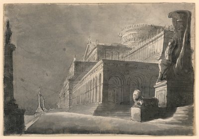 Decorontwerp, Exterieur van Enorm Paleis door Romolo Achille Liverani