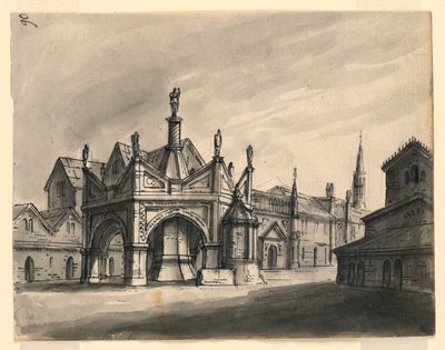 Decorontwerp, Exterieur van Gotische Gebouwen door Romolo Achille Liverani