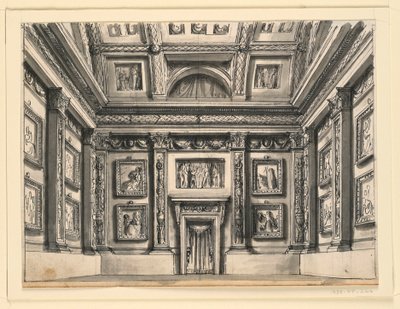 Toneelontwerp, Paleisinterieur door Romolo Achille Liverani