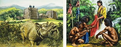 Marco Polo in Sumatra (gouache op papier) door Ron Embleton