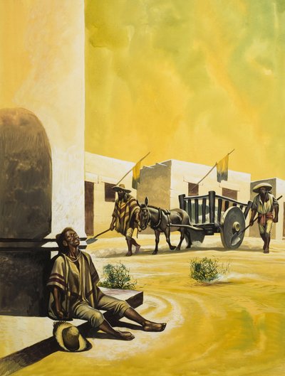 Mexico onder Santa Anna (1794-1876) (gouache op papier) door Ron Embleton
