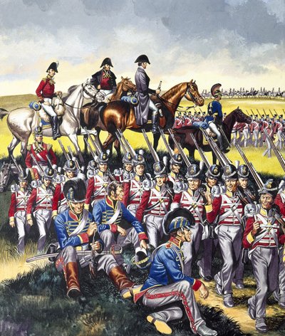 De hertog van Wellington (1769-1852) bij Waterloo (gouache op papier) door Ron Embleton