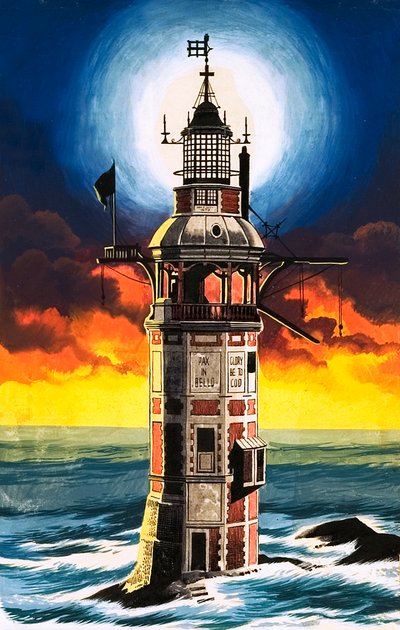 De vuurtoren van Eddystone door Ron Embleton