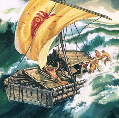 De reis van de Kon-Tiki door Ron Embleton