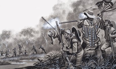 Aangevallen door de Chavante Indianen door Ron Embleton