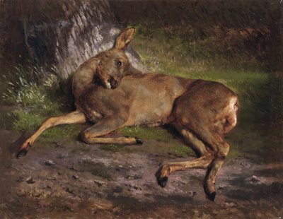 Een ree in het bos door Rosa Bonheur