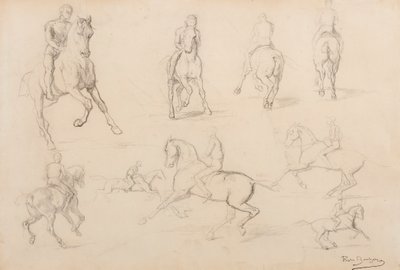 Studies van een paard en ruiter door Rosa Bonheur