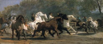 Studie voor de paardenmarkt, 1852-54 door Rosa Bonheur