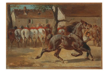 Een paard in draf door Rosa Bonheur