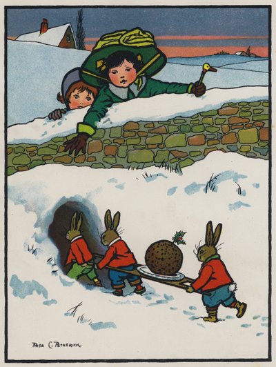 Kerstmaal van de Konijntjes door Rosa Clementina Petherick
