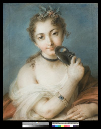Portret van een vrouw met masker door Rosalba Giovanna Carriera