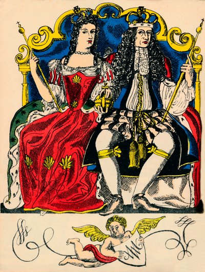 Willem III en Maria II, koning en koningin van Groot-Brittannië en Ierland vanaf 1688, 1932 door Rosalind Thornycroft