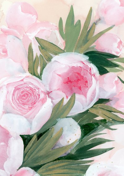 Roze pioenrozen in bloei door Rosana Laiz Blursbyai
