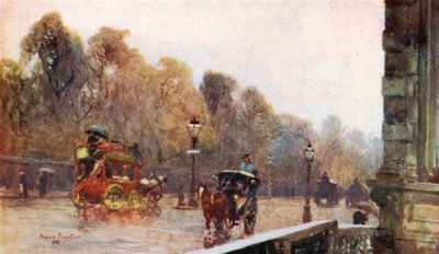 Grosvenor Place op een natte dag door Rose Maynard Barton