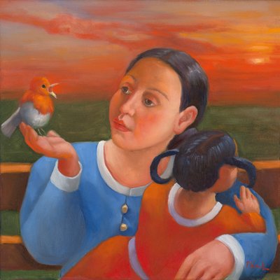 Een zonsondergang samen, 2022 door Rosemarie Adcock