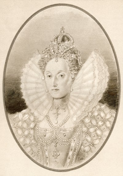 Elizabeth I, ook bekend als De Maagdelijke Koningin, Gloriana of Goede Koningin Bess, uit Levensbiografieën van beroemde heersers door Ross Gordon