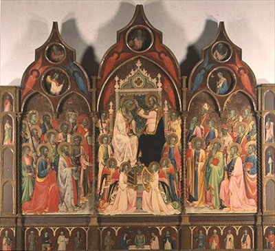 De kroning van de Maagd Maria door Rossello di Jacopo Franchi