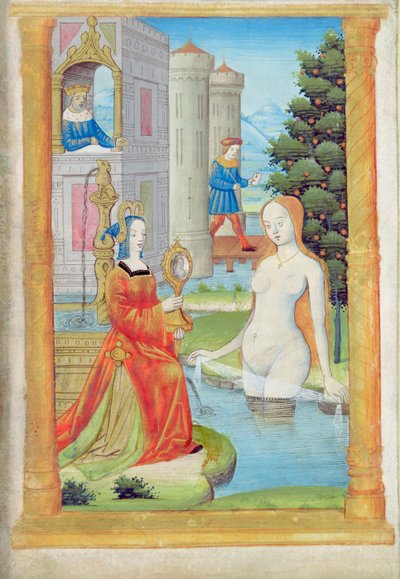 Bathseba in bad door Rouen School