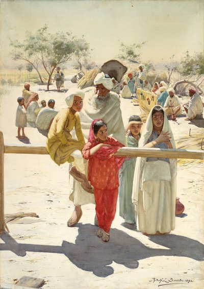 Een blik op de trein, India, 1892 door Rudolf Der G. Swoboda