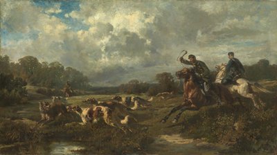 Grootvorst Vladimir Aleksandrovitsj van Rusland 1847-1909 op een wolvenjacht door Rudolf Ferdinandovich Frenz