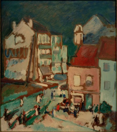 Straatscène in Knokke door Rudolf Grossmann