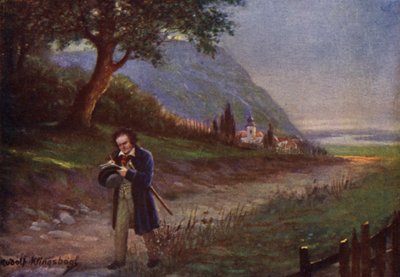 Beethoven tijdens zijn ochtendwandeling in de Weense buitenwijk Kahlenbergerdorf door Rudolf Klingsbogl