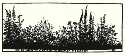 Pagina uit Hausliches Leben, silhouetten door Rudolf Koch door Rudolf Koch