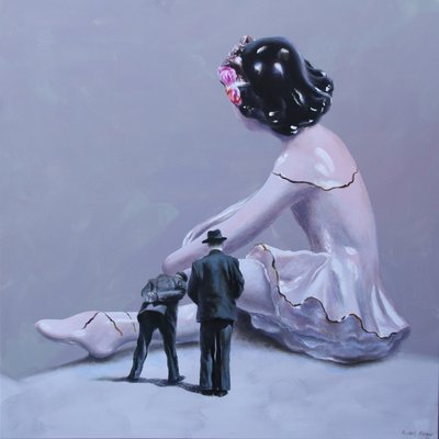Tricky, 2022 (olieverf op doek) door Rudolf Kosow