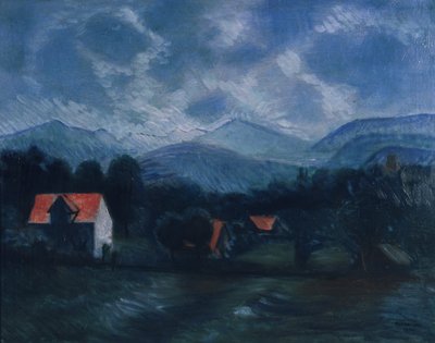 Alpenlandschap door Rudolf Kremlicka