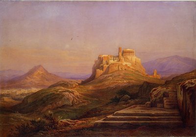 Uitzicht op de Akropolis vanaf de Pnyx, 1863 door Rudolf Müller