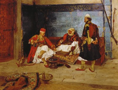 Backgammon, 1890 door Rudolf Otto Ritter von Ottenfeld