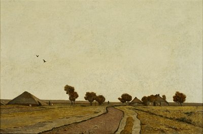 Hollands landschap met boerderijen door Rudolf Ribarz