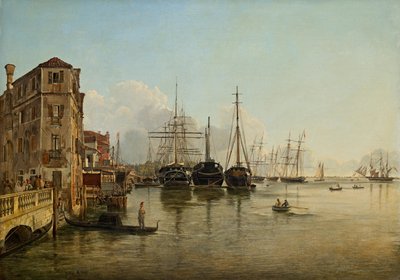 Uitzicht vanaf de Strada Nuova [tegenwoordig Via Garibaldi] richting de Giardini Pubblici in Venetië door Rudolf von Alt