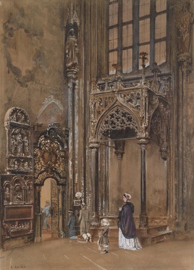Binnenkant van St. Stephan in Wenen door Rudolf von Alt