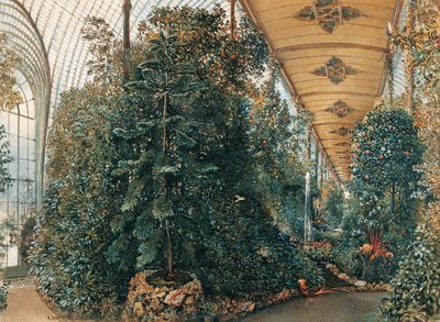 Interieur van het Palmenhuis van Lednice Paleis door Rudolf von Alt