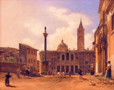 Piazza di S. Maria Maggiore in Rome door Rudolf von Alt
