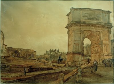Titusboog in Rome door Rudolf von Alt