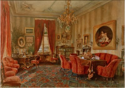 Weense salon uit de Makart-tijd door Rudolf von Alt