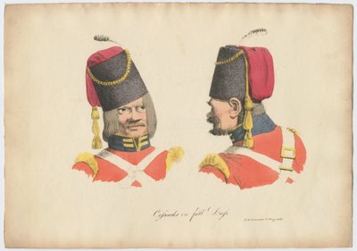 Het Kozakkenuniform, 1820 door Rudolph Ackermann
