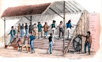 Loopband in de Brixton-gevangenis, Londen, 1827 door Rudolph Ackermann