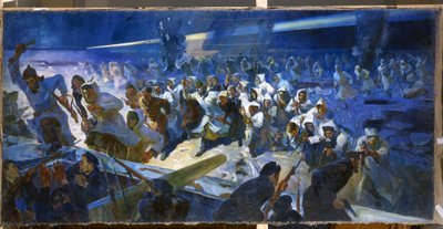 Het Rode Leger valt Krondstadt aan in maart 1921 door Rudolph Frenz