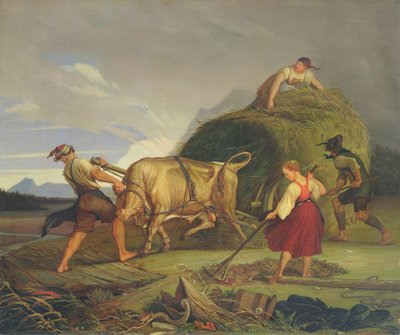 Hooien voor de storm, 1844 door Rudolph Friedrich Wasmann