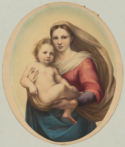 Kopie naar Rafaëls Sixtijnse Madonna door Rudolph Geudtner