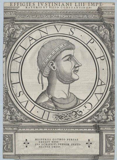 Keizer van het Byzantijnse Rijk Justinianus I door Rudolph Wyssenbach