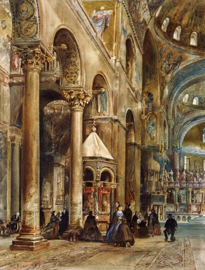Interieur van de Basiliek van San Marco, Venetië, 1884 door Rudolf von Alt