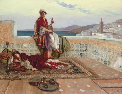 Op het terras, Tanger door Rudolphe Ernst